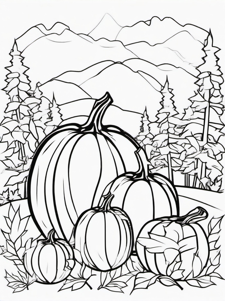 Pumpkin with Bonfire Coloring Pages - Warm Bonfire Next to a Pumpkin  minimal black outline printable sheet, coloring page