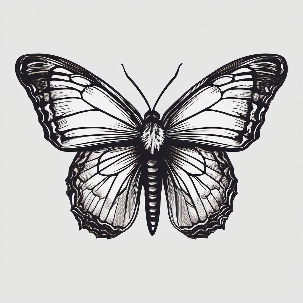 Harry Styles Moth Temporary Tattoo - Experiment with a temporary tattoo featuring the iconic Harry Styles moth design for a trendy and fashionable look.  simple vector color tattoo, minimal, white background