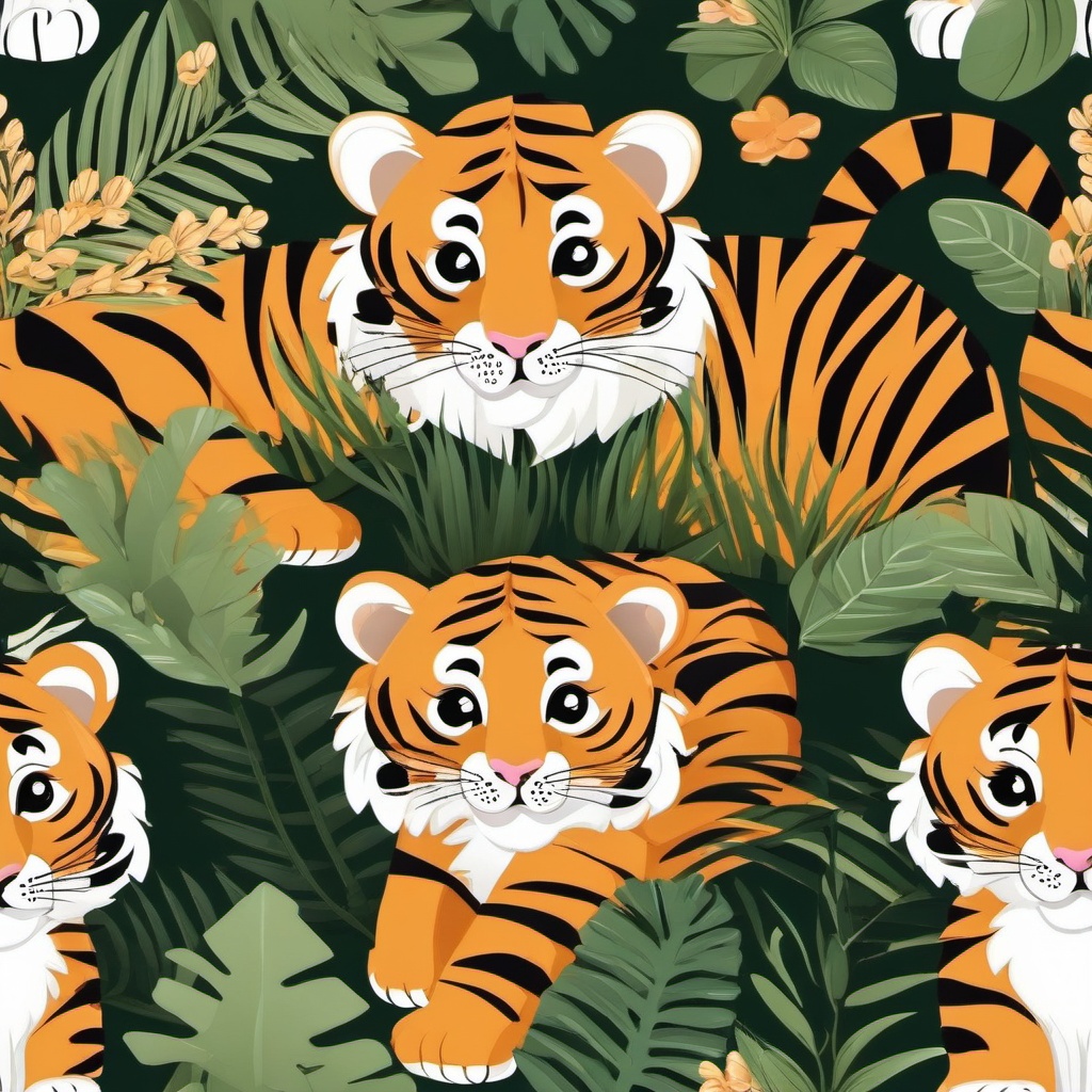 Cute Tiger in an Indian Wilderness  clipart, simple