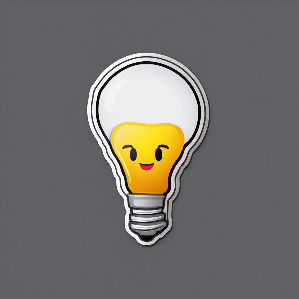 Lightbulb Emoji Sticker - Illuminating ideas, , sticker vector art, minimalist design