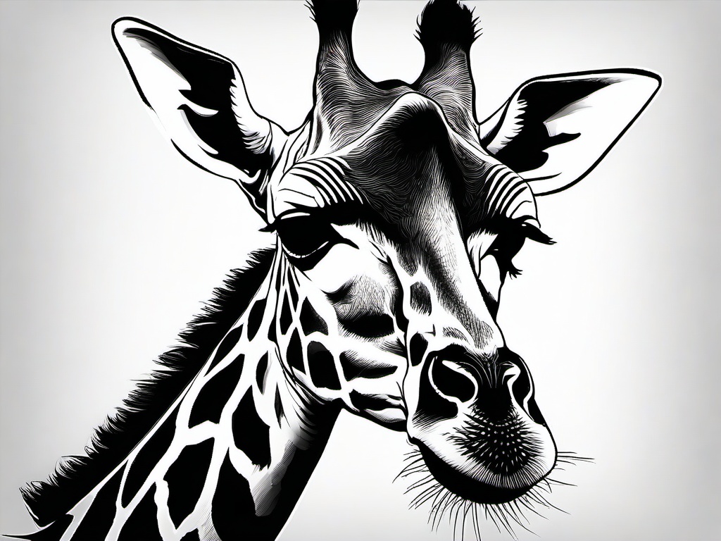 easy drawings of giraffes  minimal rough sketch scribbles,doodles,black and white