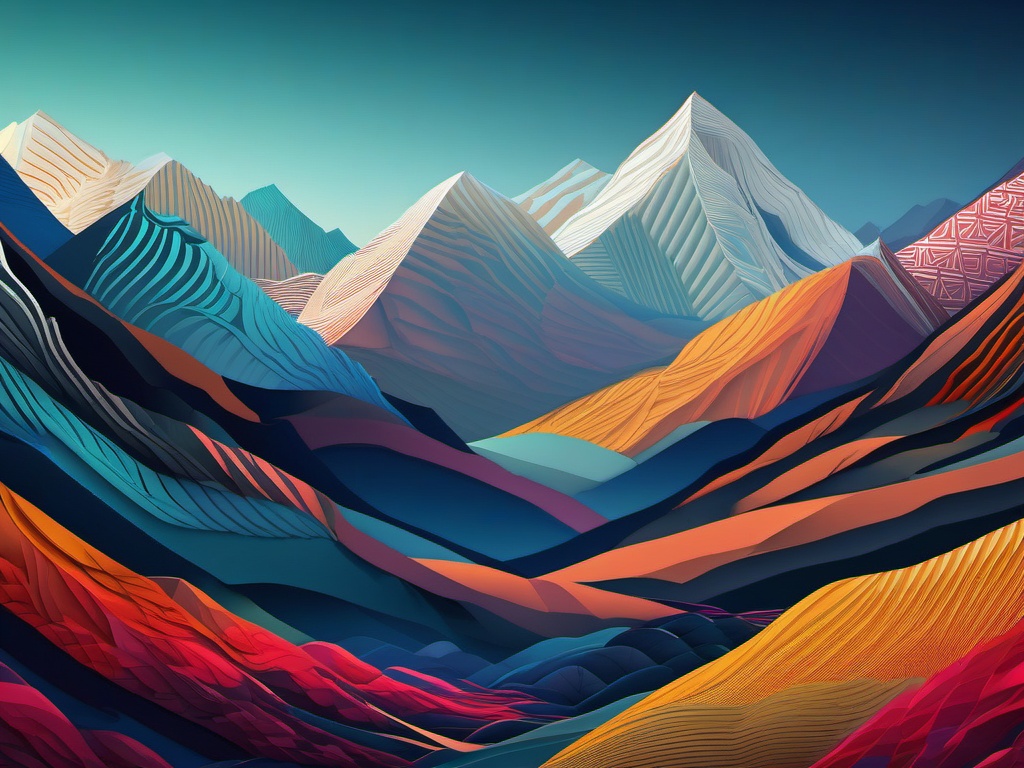 Desktop Backgrounds 4K - Breathtaking Mountain Views wallpaper, abstract art style, patterns, intricate