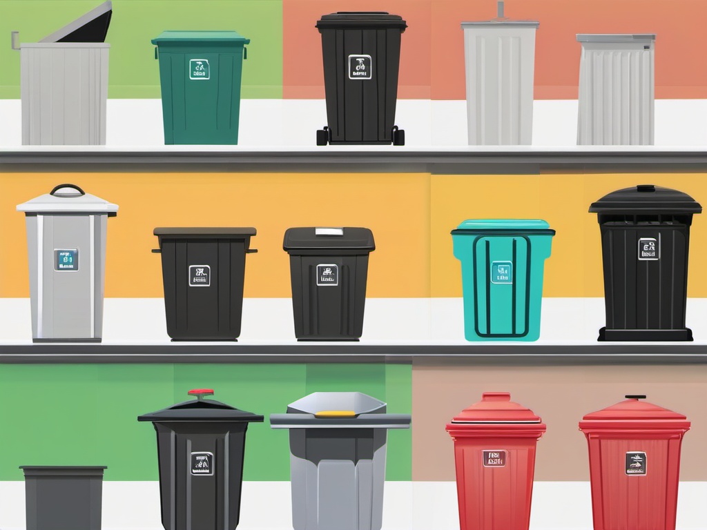 Trash Can Clipart - Trash can for deleting and discarding,  color vector clipart, minimal style