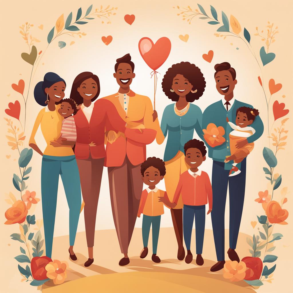 family clipart - heartwarming family illustration, celebrating unity. 