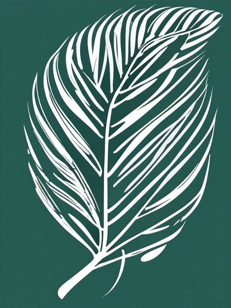 palm frond tattoo  simple vector color tattoo