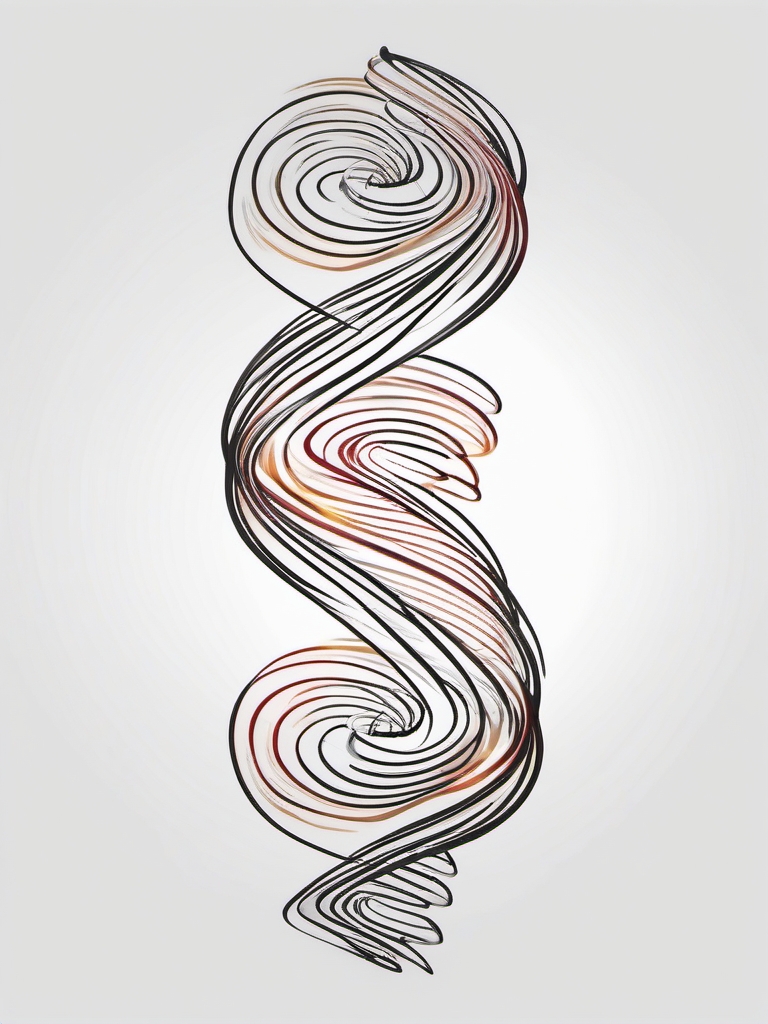 Spiraling Helix - Symbolize the essence of DNA with a tattoo featuring the iconic double helix structure.  outline color tattoo,minimal,white background