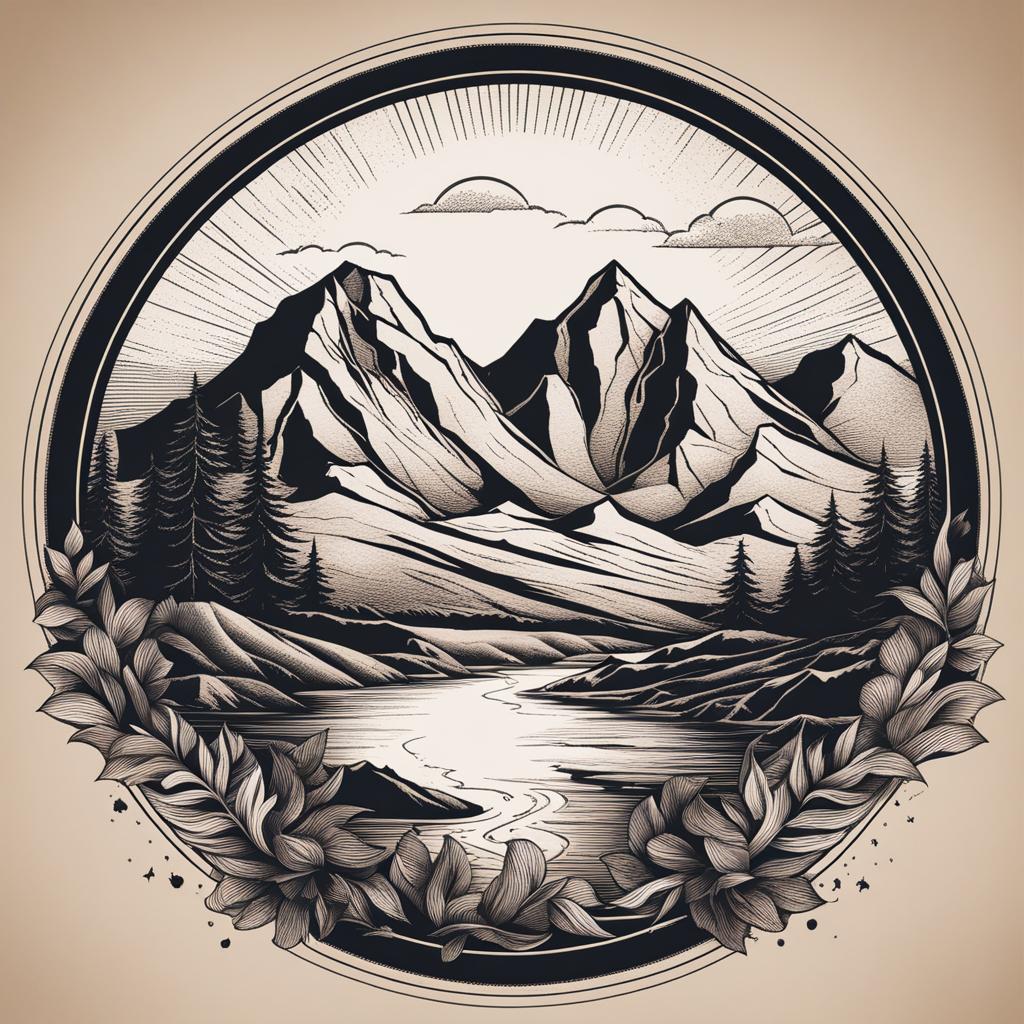 geomorphology - design a tattoo inspired by the earth's geological features, like mountains or canyons. 