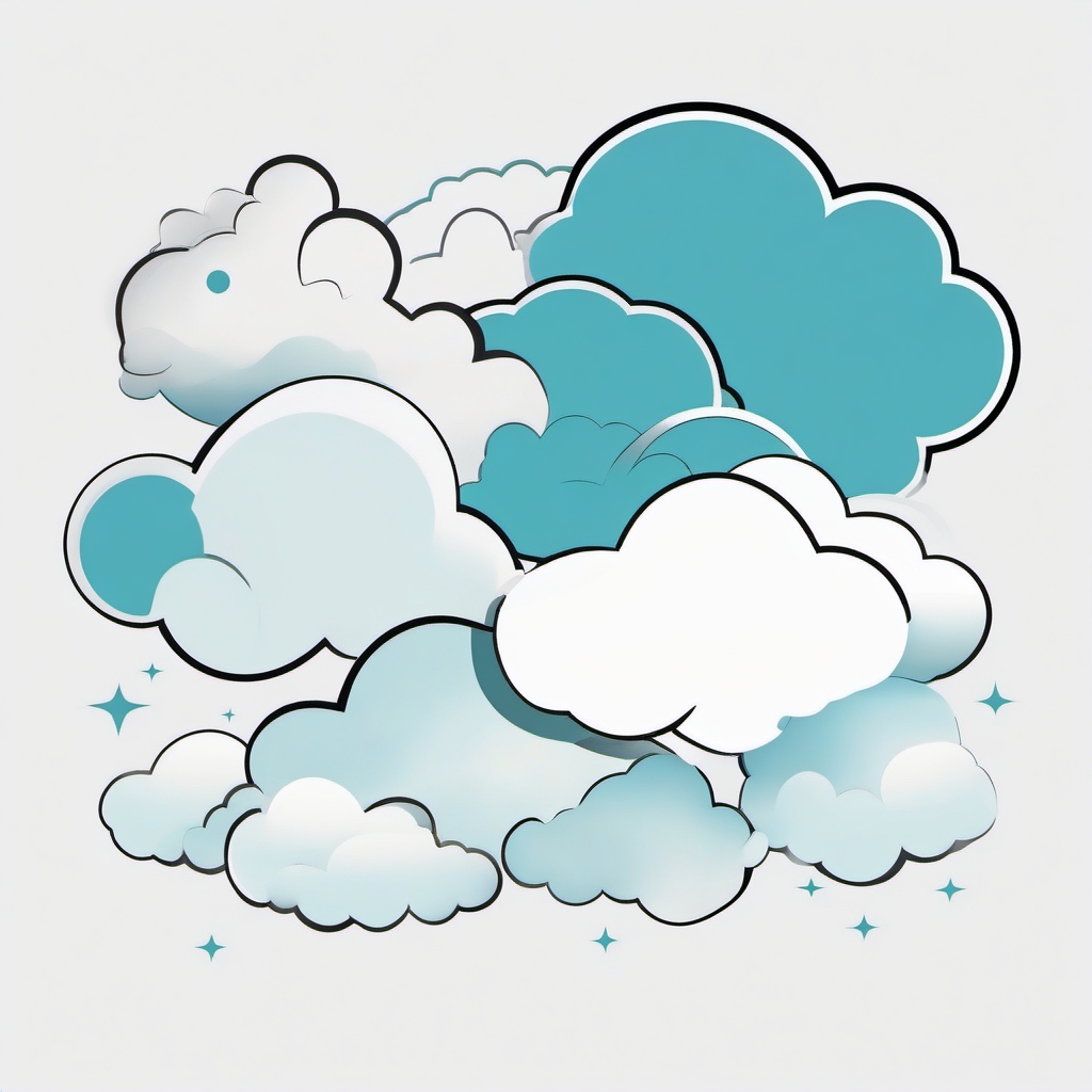 Thought Clouds - Illustrate the ever-shifting thought clouds that accompany ADHD with a cloud-themed tattoo.  color tattoo designs,minimalist,vector,white background