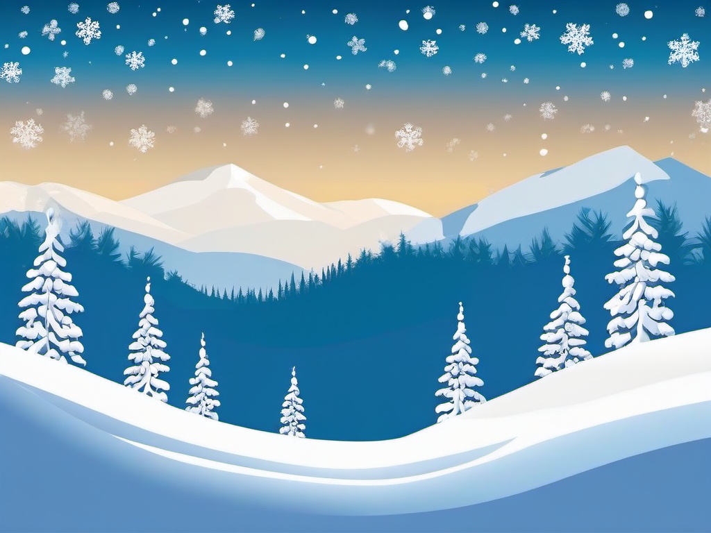 Snow clipart - winter landscape covered in fresh snow  