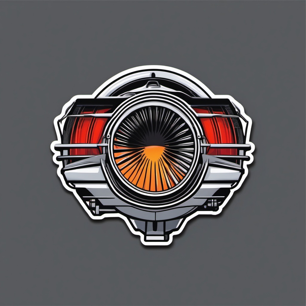 Jet Engine Sticker - Propulsion power, ,vector color sticker art,minimal