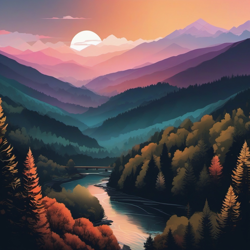 Aesthetic Desktop Wallpaper - Transport your digital workspace to the serene Great Smoky Mountains National Park, where the lush forests and misty peaks create an ambiance of tranquility and inspiration.  intricate patterns, splash art, wallpaper art