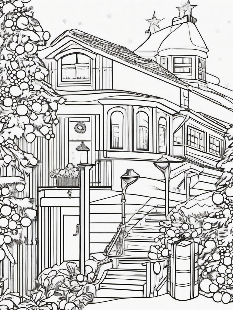 Christmas Lights Colouring  outling,coloring pages,black and whit