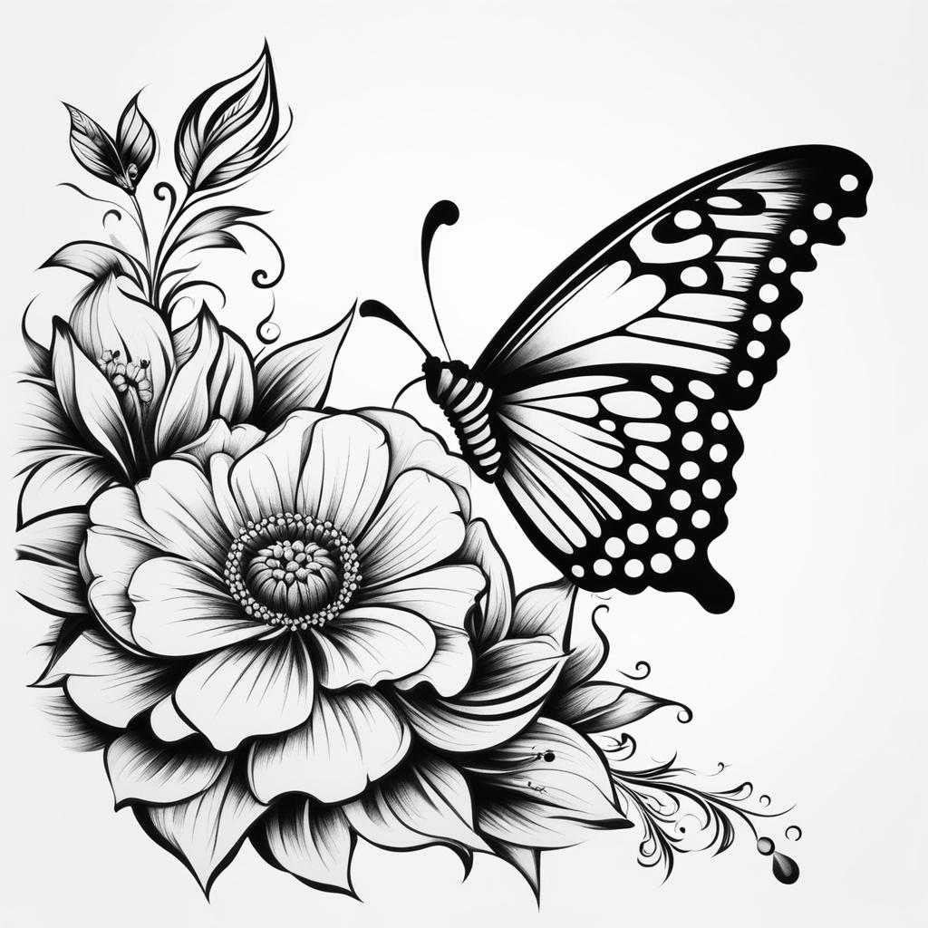 Butterfly tattoo on arm,Tattooing butterflies on the arms for a stylish look. tattoo design, white background