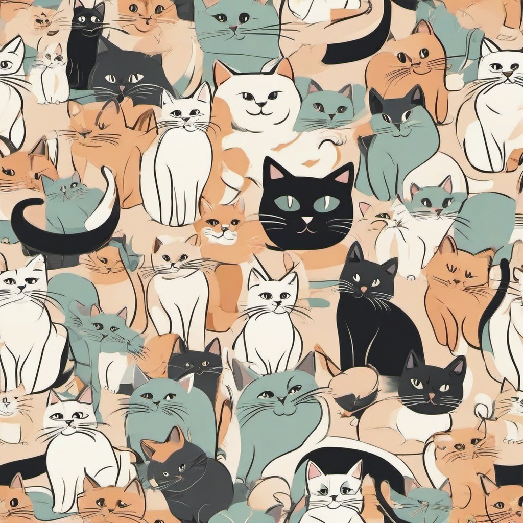 Cat Background Wallpaper - cat drawing wallpaper  