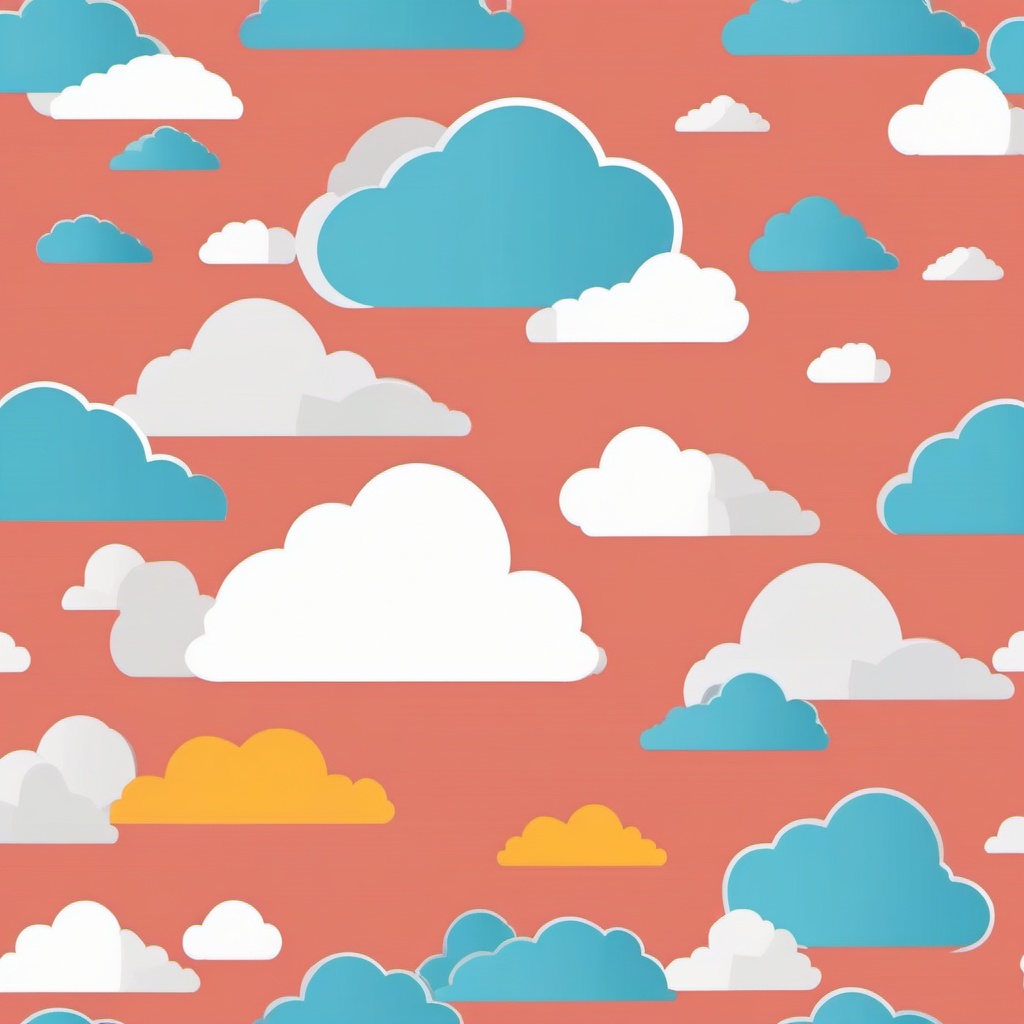 Cloud Clipart - Cloud icon representing cloud computing and storage,  color vector clipart, minimal style