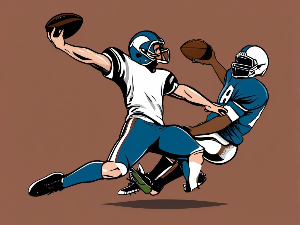 Football clipart - being thrown in the air  