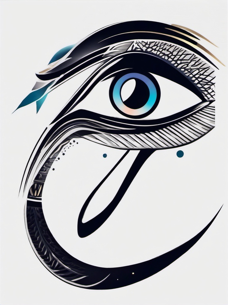 eye of horus tattoo small  simple color tattoo,minimal,white background