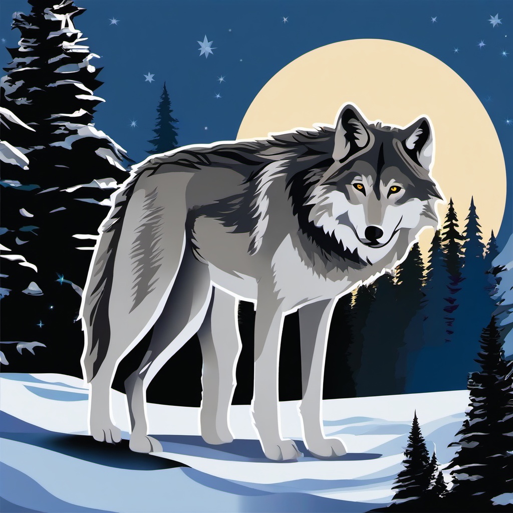 Wolf clipart - wolf with a pack  clipart