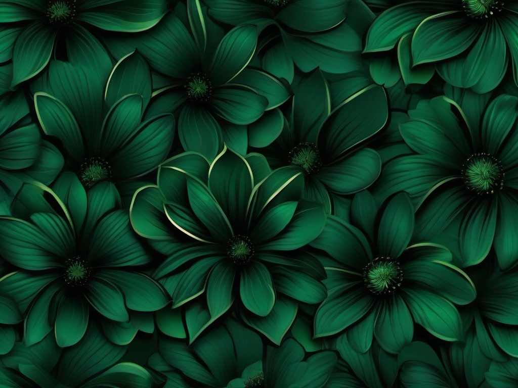 Dark Green Flower Wallpaper  ,desktop background wallpaper