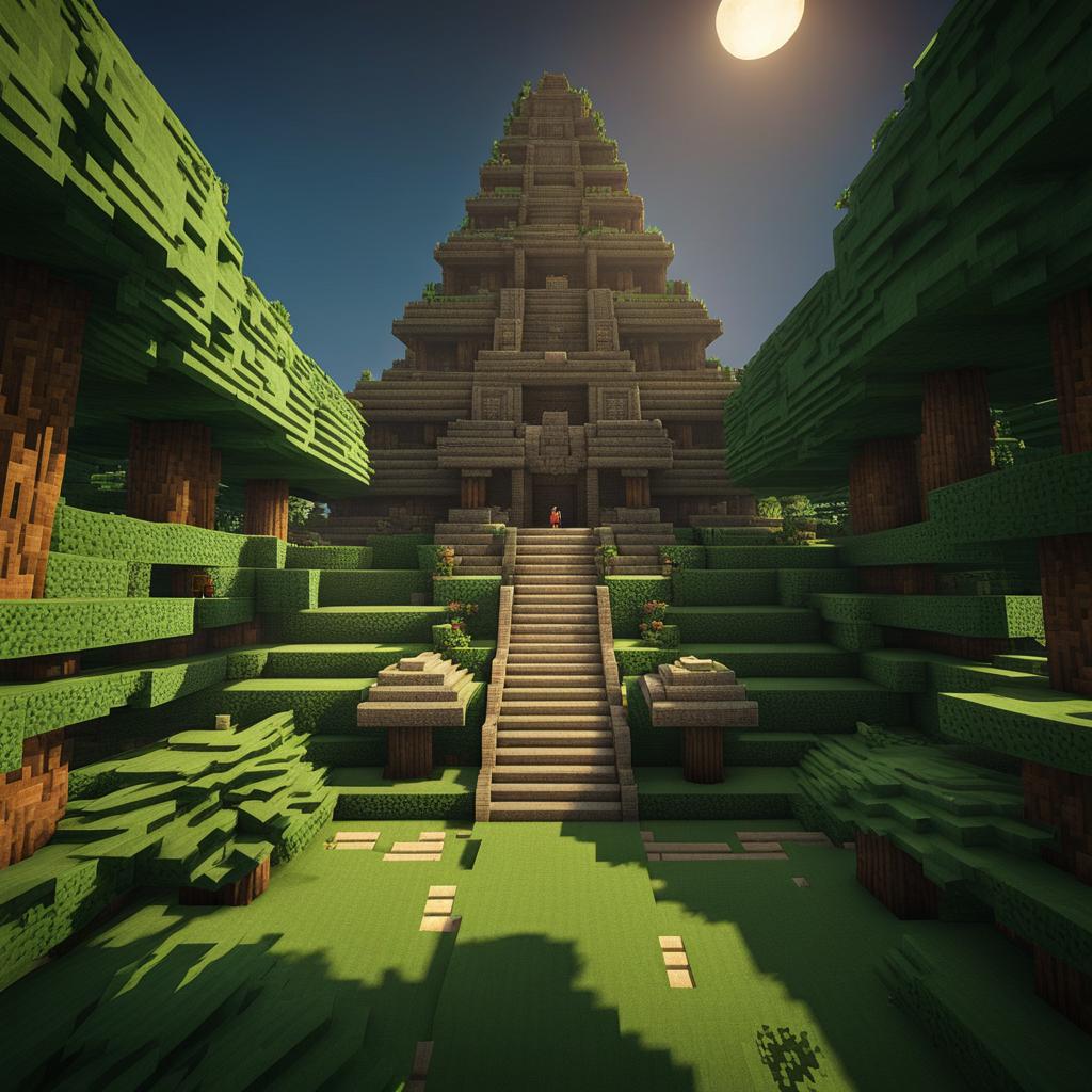 aztec pyramid temple in the heart of the jungle - minecraft house design ideas 