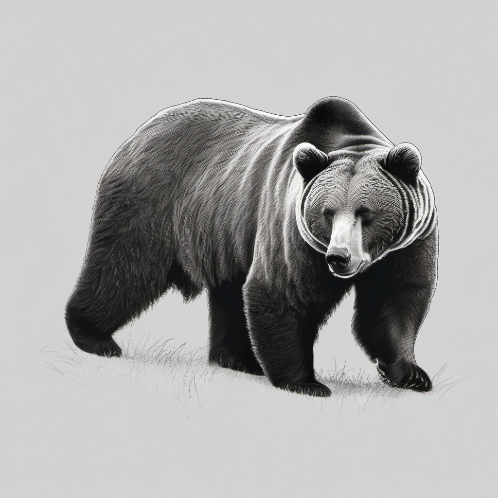 drawing of a Cuban brown bear  minimal rough sketch scribbles,doodles,black and white