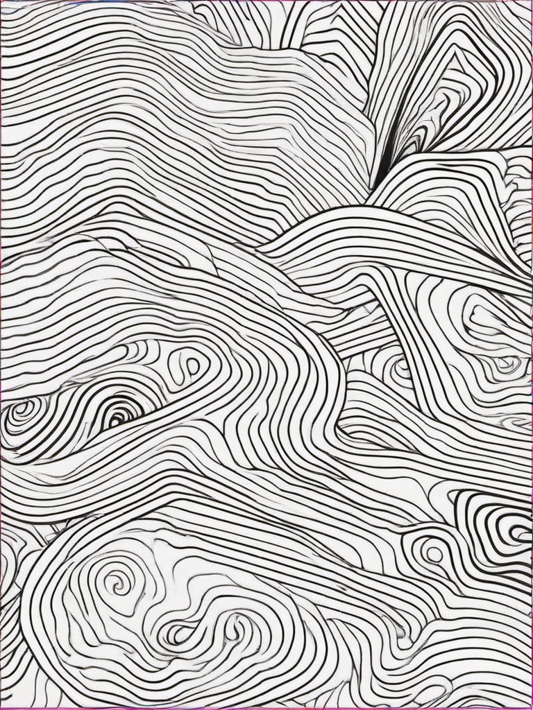 Rainbow Coloring Page - Rainbow with whimsical patterns and designs.  easy,simple,minimal,coloring pages,black and white outline