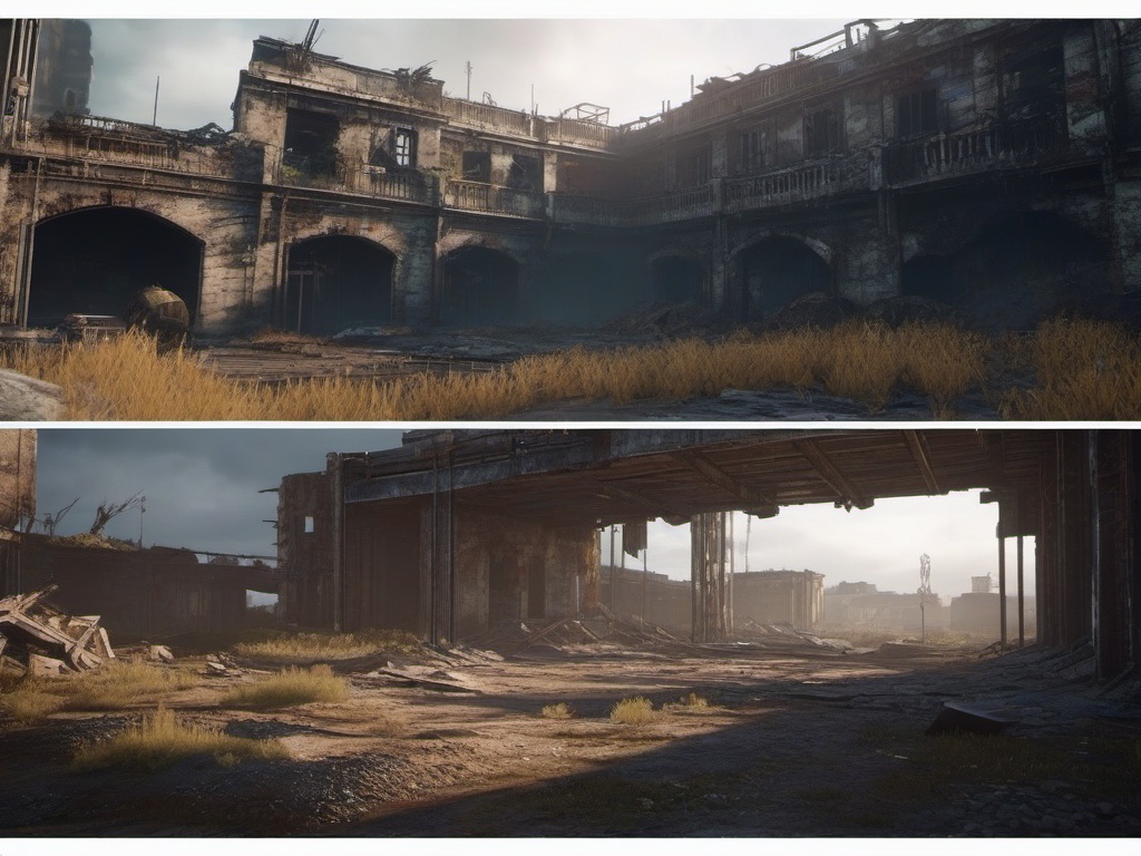 Post-Apocalyptic Landscape - A post-apocalyptic landscape with ruins and a desolate atmosphere  8k, hyper realistic, cinematic