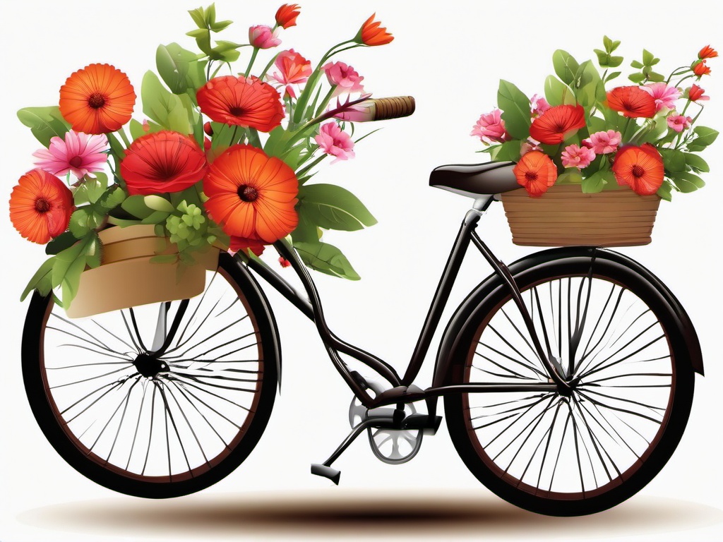 Bicycle clipart - bicycle with a flower arrangement  