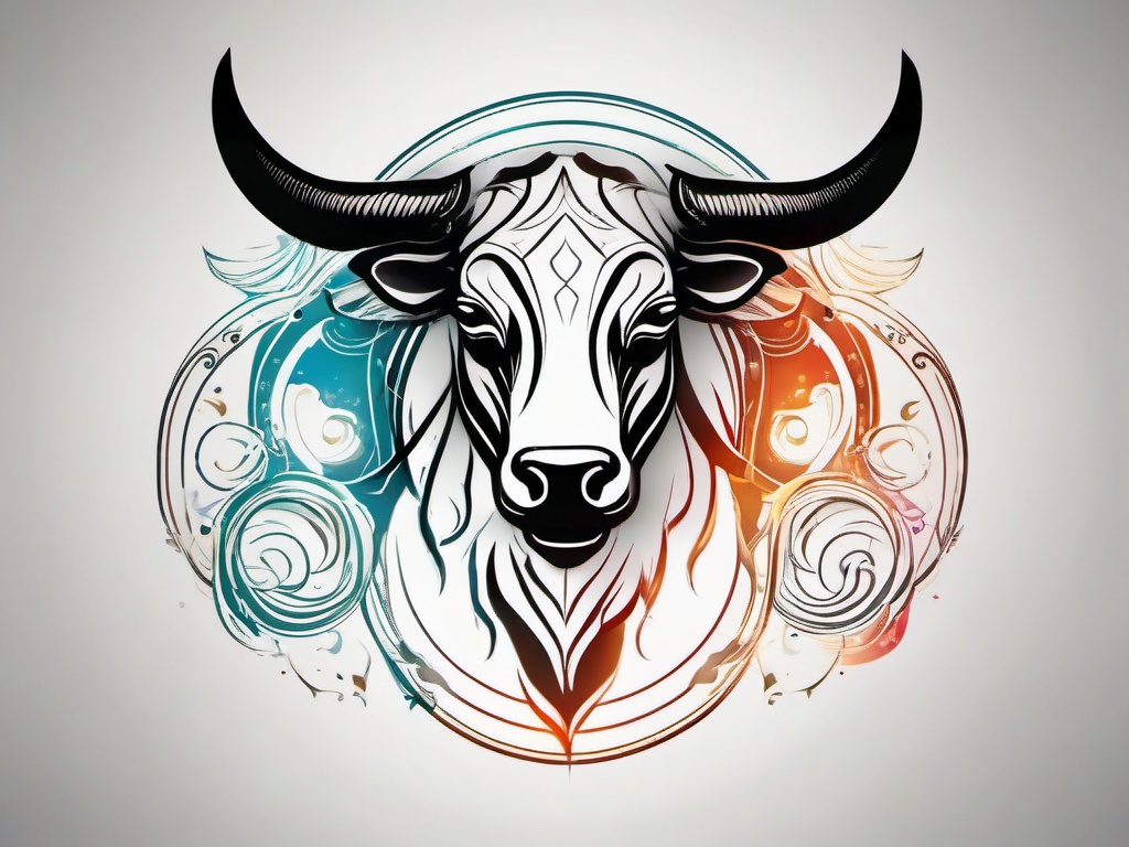 taurus tattoo zodiac  simple vector color tattoo