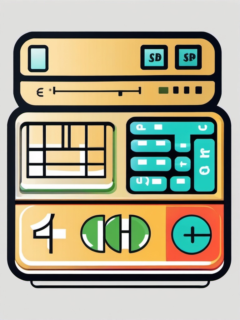 Calculator and Dollar Sign Icon - Calculator and dollar sign icon for finance,  color vector clipart, minimal style