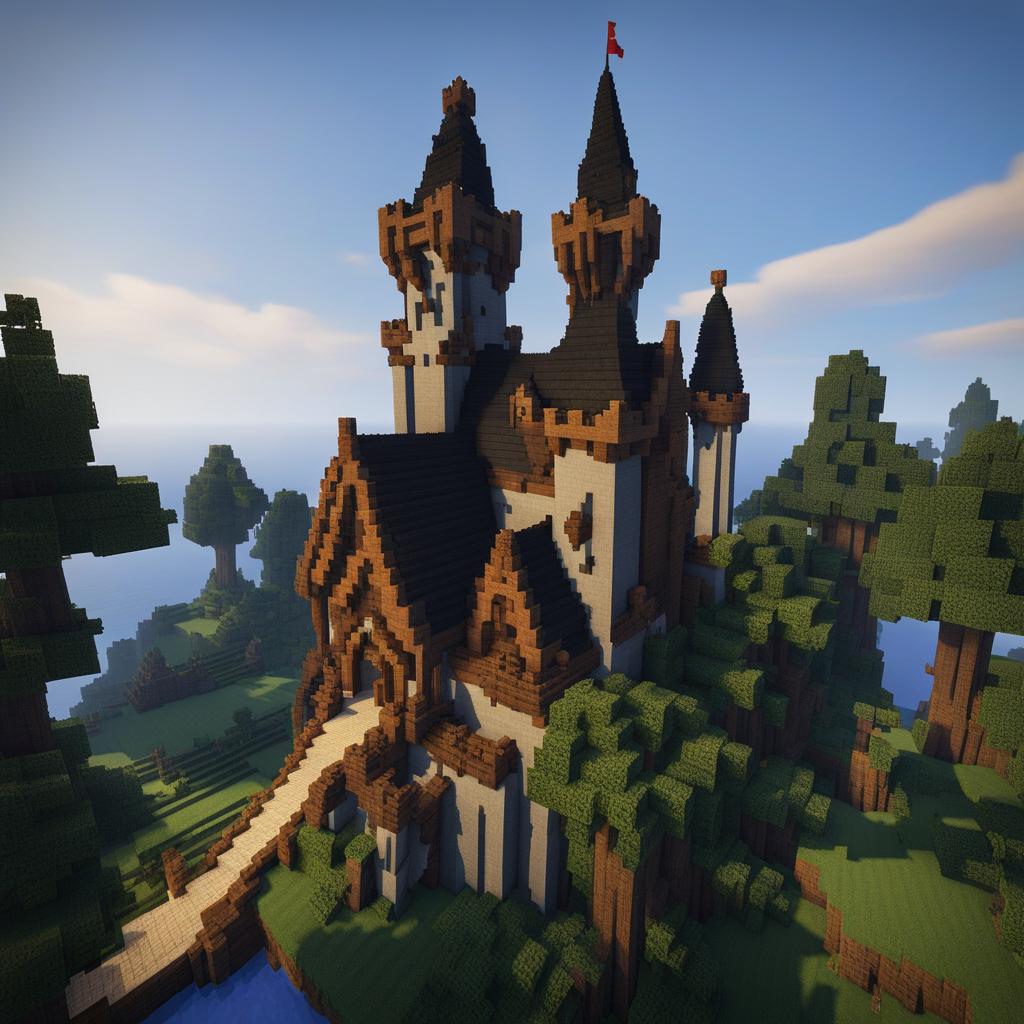 enchanted medieval castle with towering spires - minecraft house design ideas minecraft block style