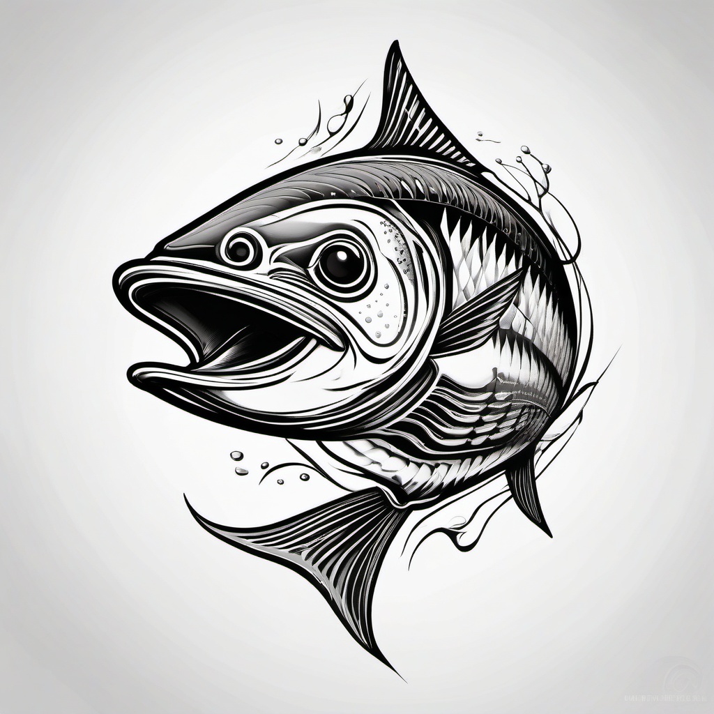Sardine Tattoo,a unique and imaginative tattoo featuring a sardine, a symbol of unity and interconnectedness. , tattoo design, white clean background