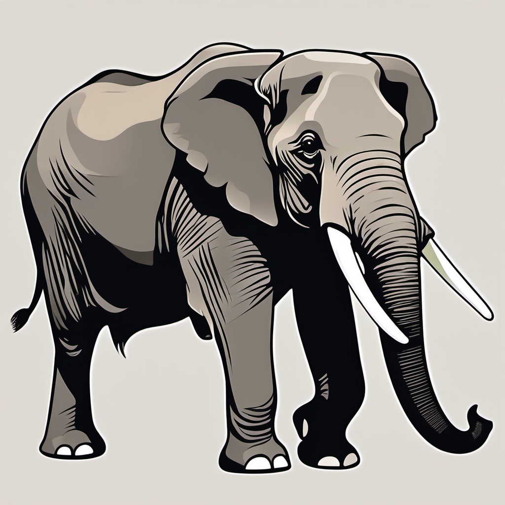 Elephant clipart - Gentle giant of the safari with impressive tusks, ,color clipart vector style