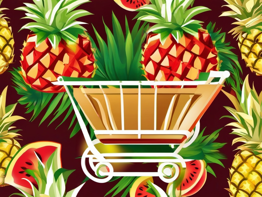 Pineapple clipart - pineapple in a fruit cart  clipart