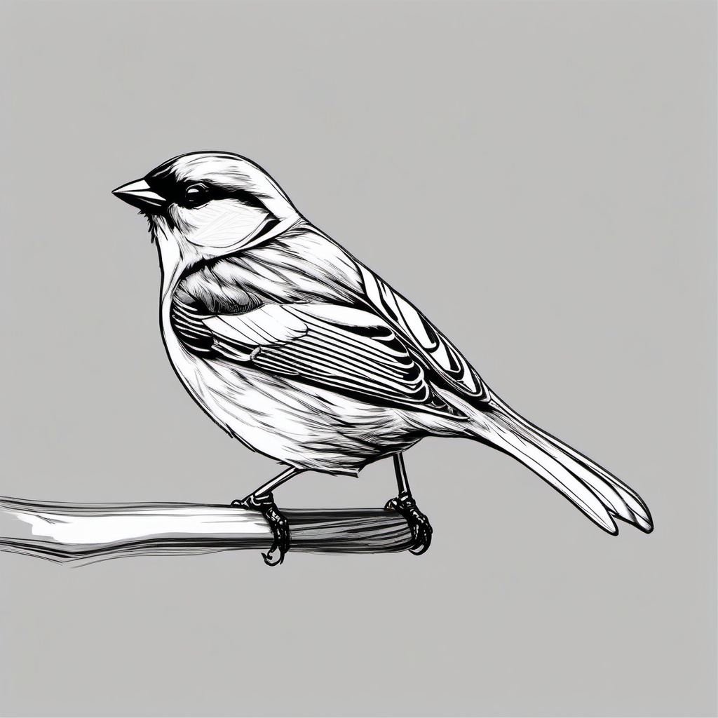 drawing of sparrow easy  minimal rough scribbles,doodles,black and white