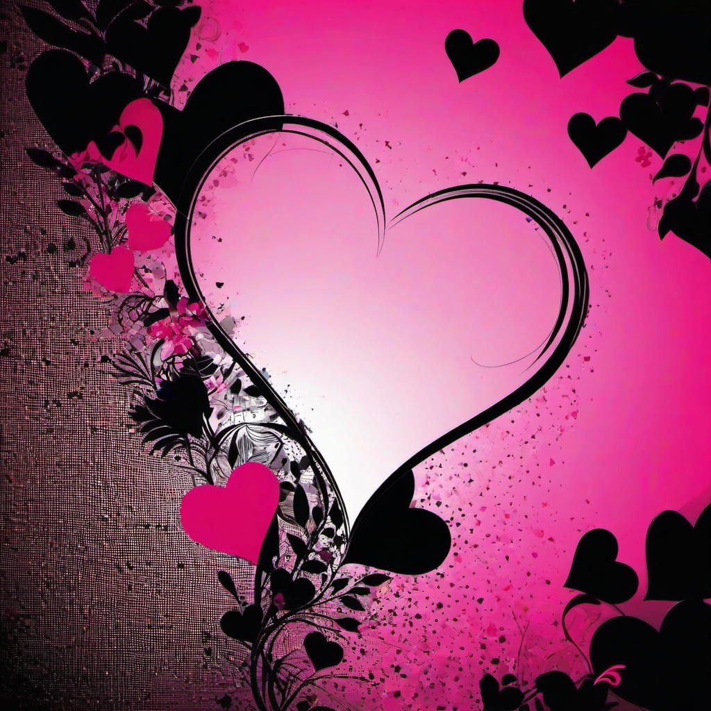 Heart Background Wallpaper - black heart pink background  