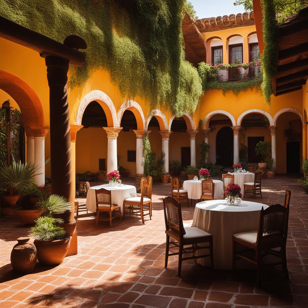 mexican haciendas, with vibrant courtyards, host celebrations in jalisco, mexico. 