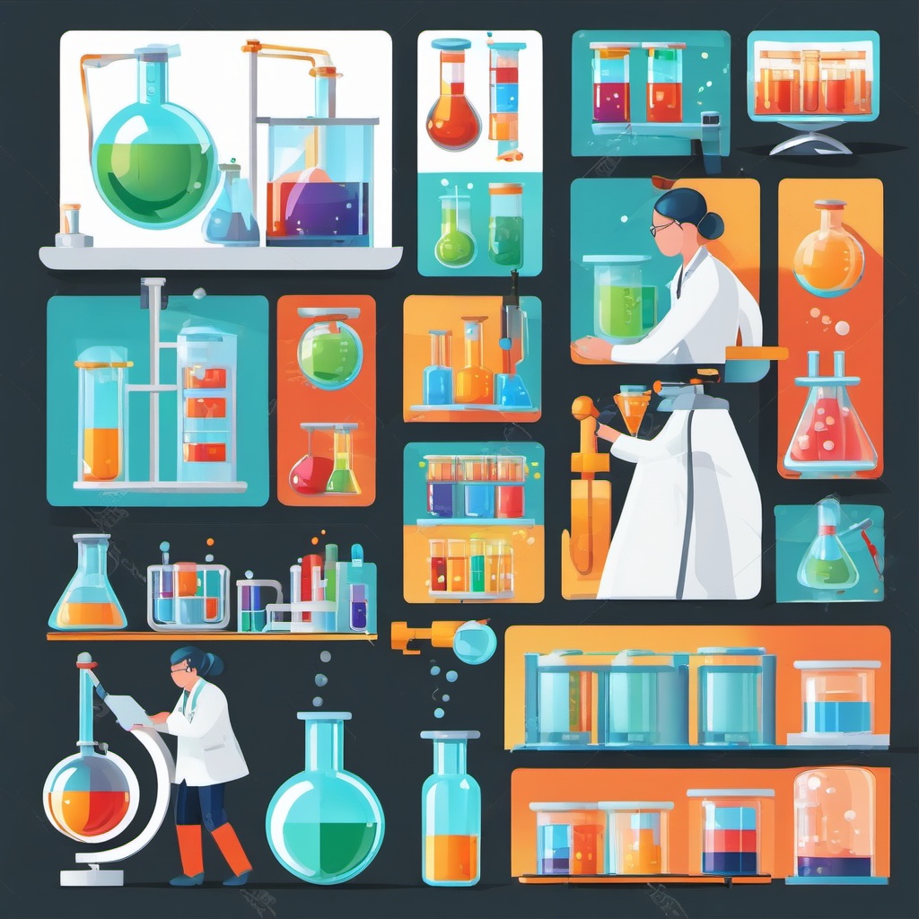 Scientist clipart - Person conducting experiments and research, ,color clipart vector style