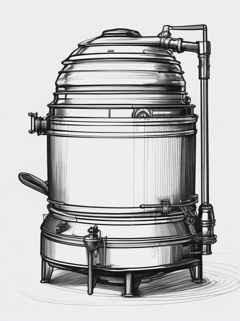 drawing of a honey extractor  minimal rough sketch scribbles,doodles,black and white