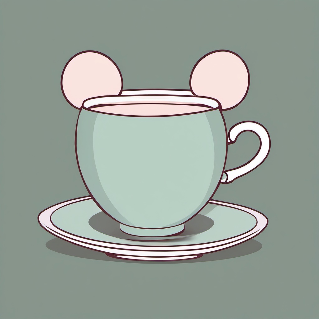 Mice clipart - mouse peeking out of a teacup  color,minimalist,vector clipart