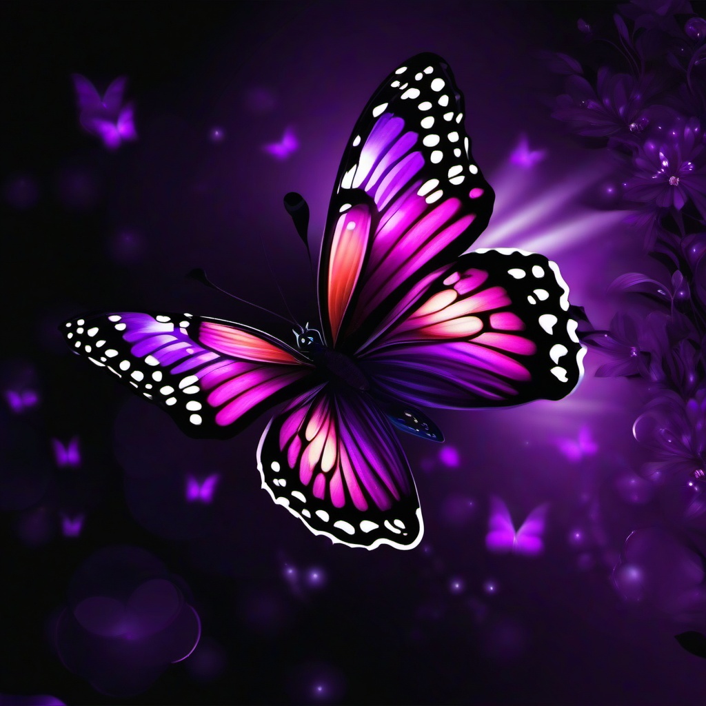 Butterfly Background Wallpaper - purple butterfly black background  