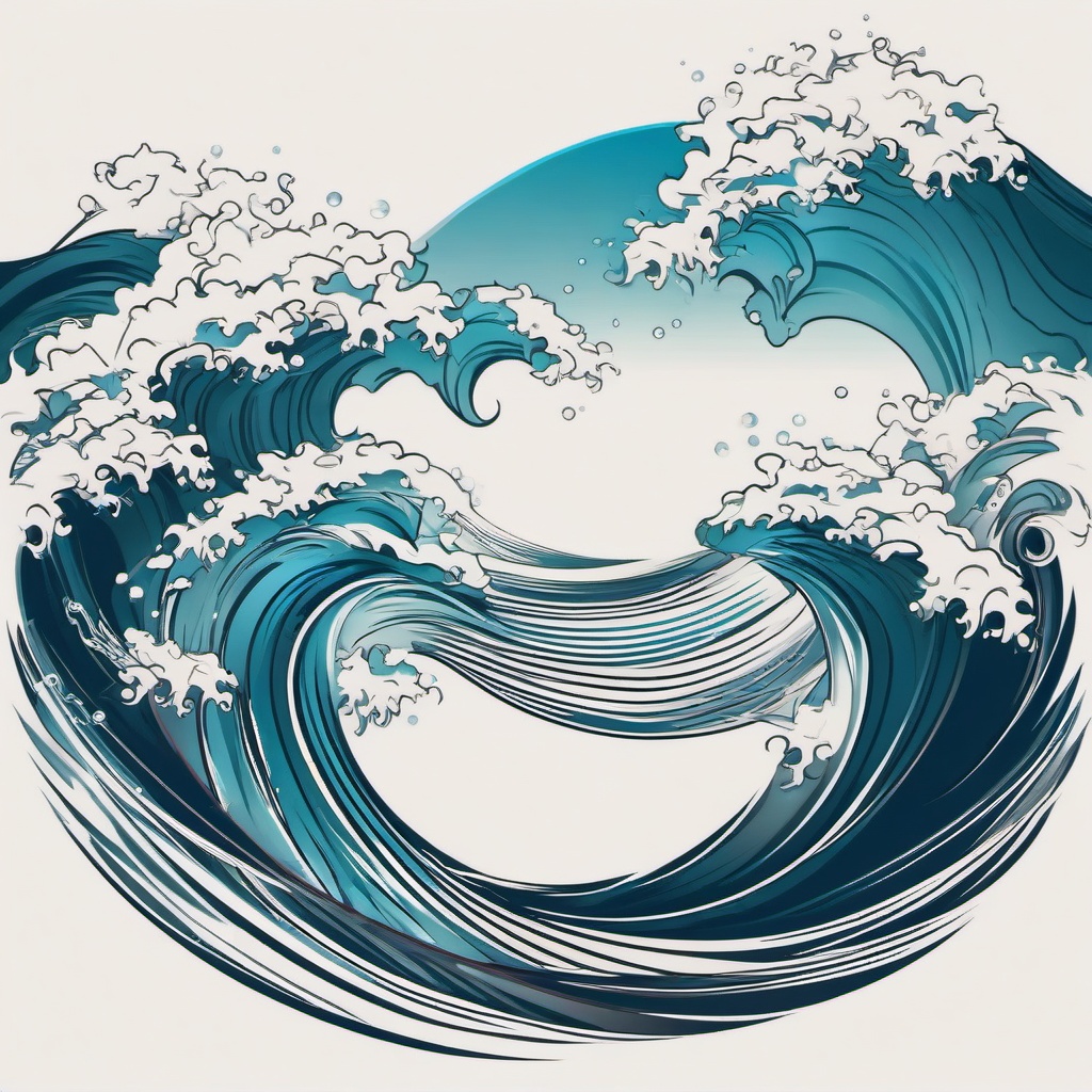 ocean wave tattoo  simple vector tattoo design