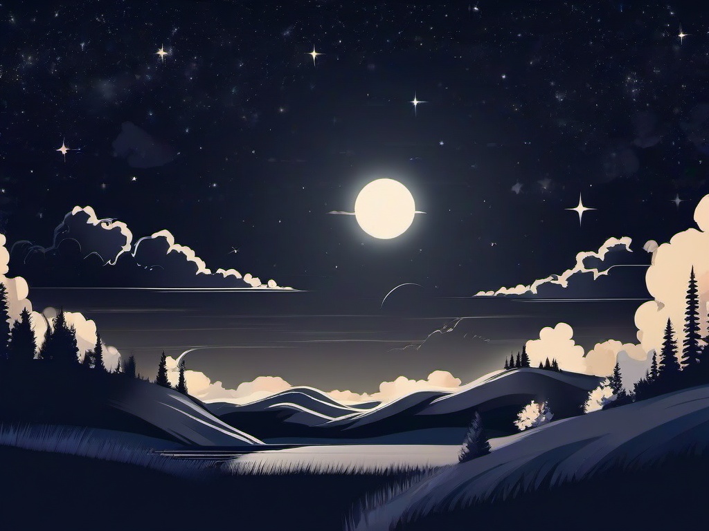 Night Sky Drawing Wallpaper  