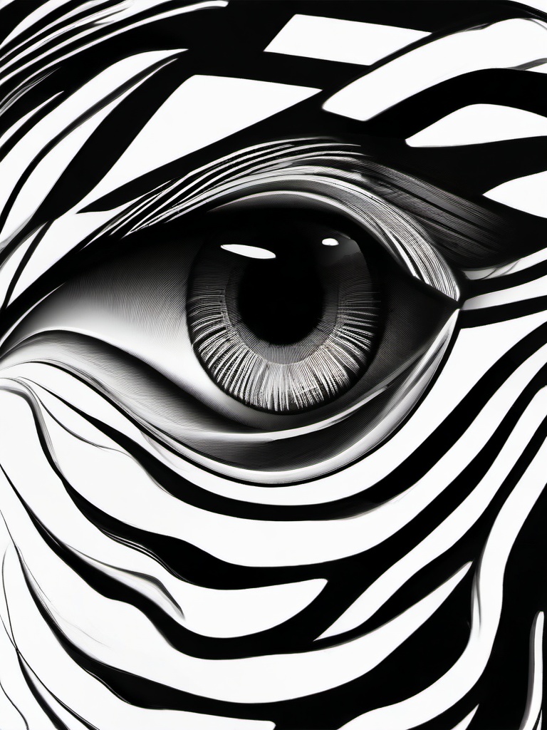 drawing of a zebra eye  minimal rough sketch scribbles,doodles,black and white