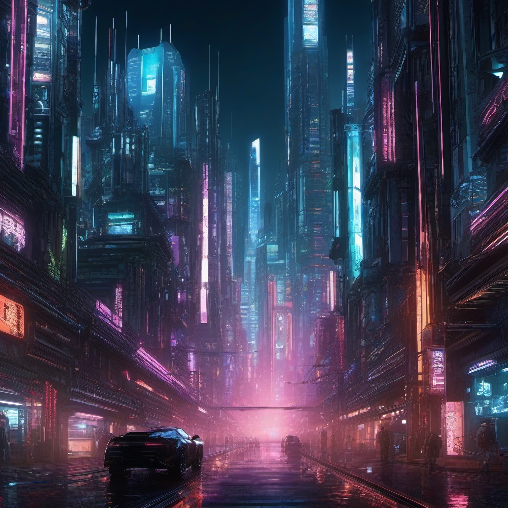 Cyberpunk Metropolis Anime Wallpaper intricate details, patterns, wallpaper photo