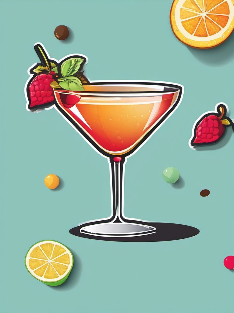 Cocktail Glass Sticker - Raise a glass to celebration with a beautifully crafted cocktail, , sticker vector art, minimalist design