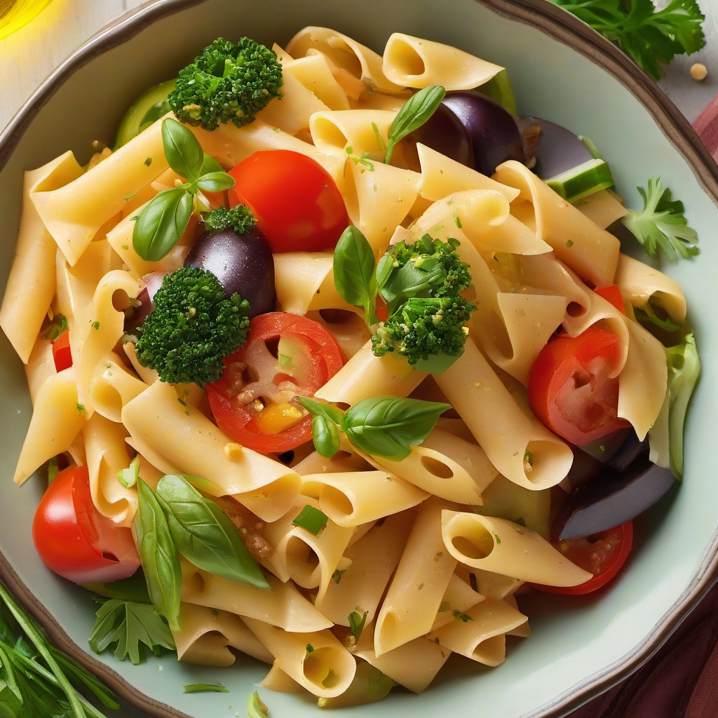 Lunch clipart - pasta dish with vegetables  clipart