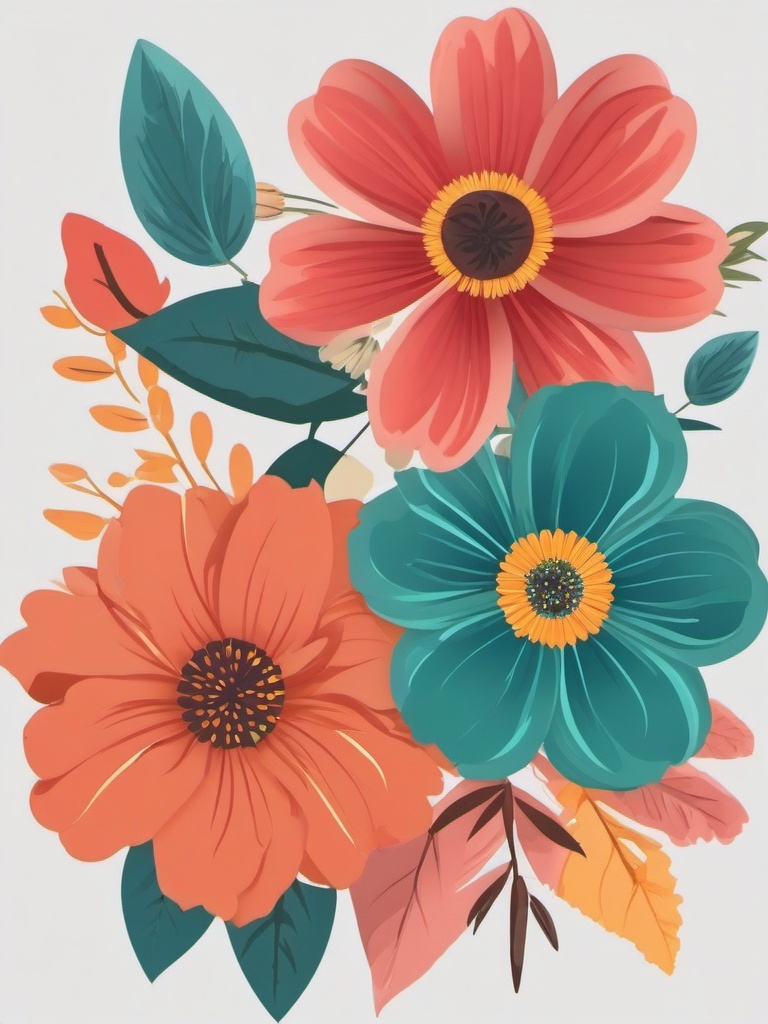 Flower in Clipart,Printing a beautiful floral banner  simple, 2d flat