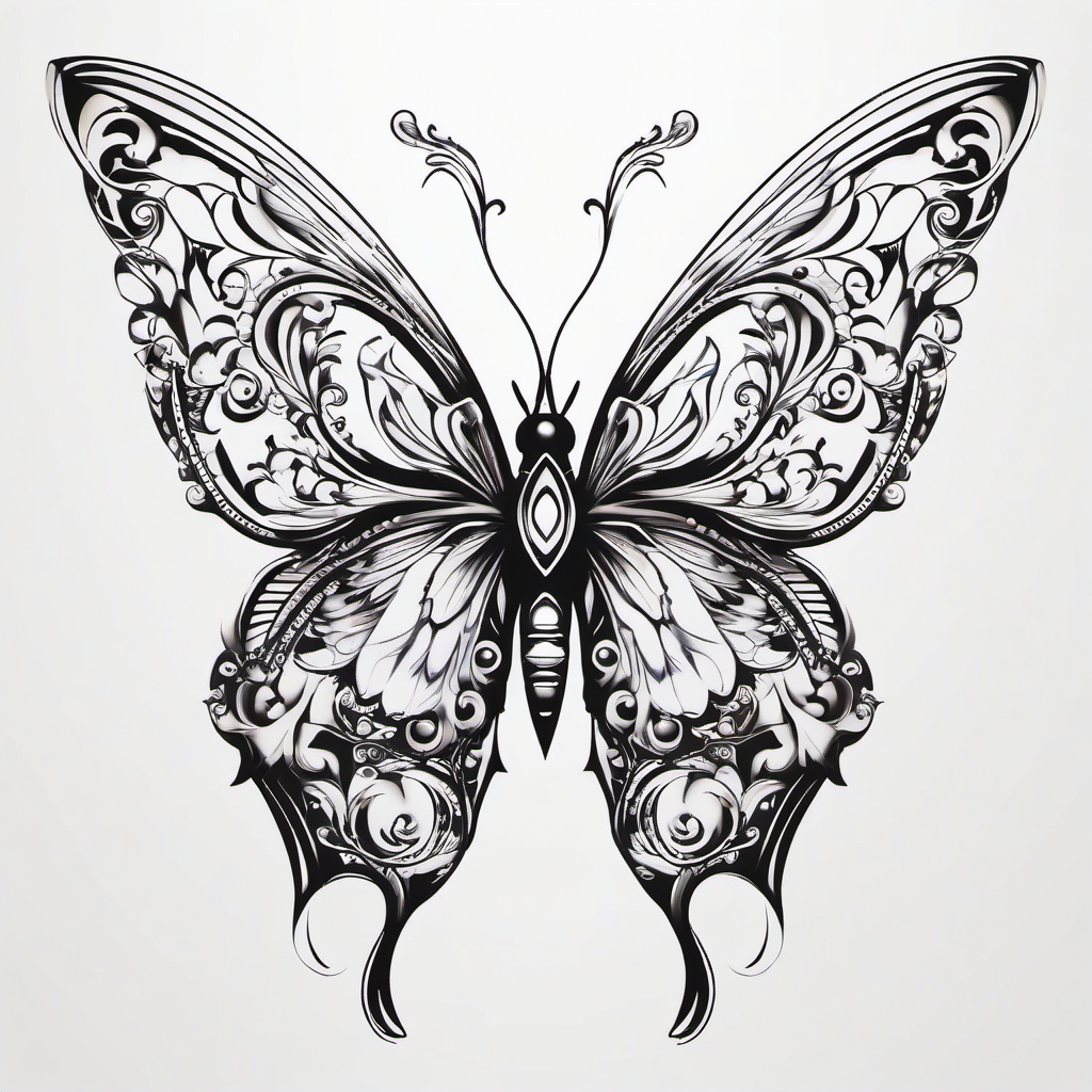 butterfly angel tattoo designs  simple color tattoo, minimal, white background