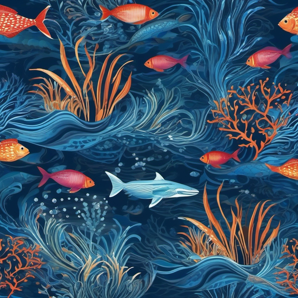 Blue Ocean Wallpapers Endless Beauty of the Deep Blue Sea and Ocean Life wallpaper splash art, vibrant colors, intricate patterns